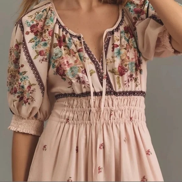 ANTHROPOLOGIE The Somerset Maxi Dress: Puff-Sleeve Edition size XXS - Picture 4 of 9